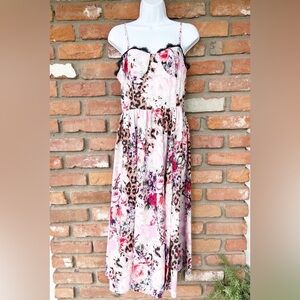 Coquette Floral and Leopard Print SHEIN Lingerie Inspired Babydoll Sundress Sz 6